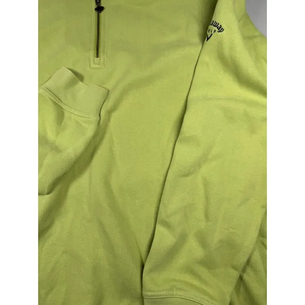 Callaway Golf Sport Quarter Zip Pullover Sweatshirt Lime Green Men’s XL